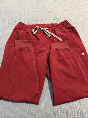 Figs Women's Scrub Jogger Pants in Deep Maroon